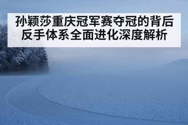 孙颖莎重庆冠军赛夺冠的背后 反手体系全面进化深度解析
